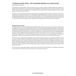 A Midsummer Night's Dream : Suite from the Incidental Music